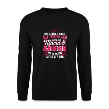 BÄUERIN - Mama - Unisex Pullover - Schwarz - Vorne - Alina (178cm) & Michal (187cm)