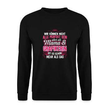GRAFIKERIN - Mama - Unisex Pullover - Schwarz - Vorne - Alina (178cm) & Michal (187cm)