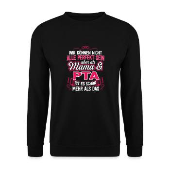 PTA - Mama - Unisex Pullover - Schwarz - Vorne - Alina (178cm) & Michal (187cm)