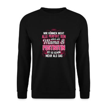 POSTBOTIN - Mama - Unisex Pullover - Schwarz - Vorne - Alina (178cm) & Michal (187cm)