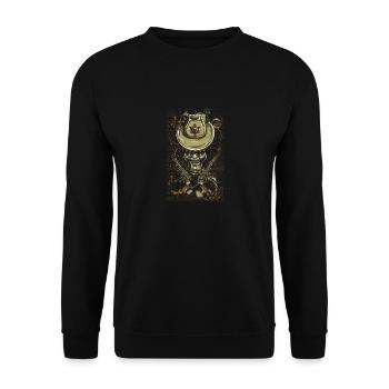Cowboy Affe mit Pistolen - Unisex Pullover - Schwarz - Vorne - Alina (178cm) & Michal (187cm)
