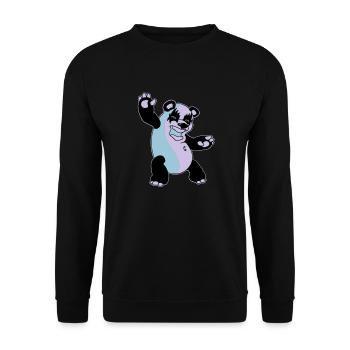 Panda Kiss - Unisex Pullover - Schwarz - Vorne - Alina (178cm) & Michal (187cm)