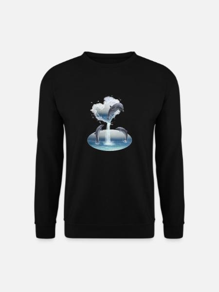The Heart From The Dolphins - Unisex Pullover - Schwarz