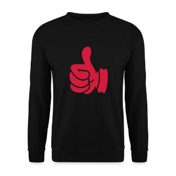Pouces vers le haut / thumbs up (1c) - Sweat-shirt Unisexe - noir - Devant - Alina (178cm) & Michal (187cm)