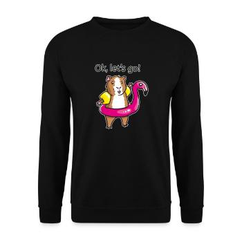 Meerschweinchen Haltung im Pool - Unisex Pullover - Schwarz - Vorne - Alina (178cm) & Michal (187cm)