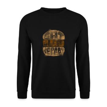 Burger Eat Sleep Repeat - Unisex Sweatshirt - black - Front - Alina (178cm) & Michal (187cm)