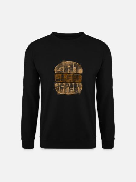 Burger Eat Sleep Repeat - Unisex Sweatshirt - black