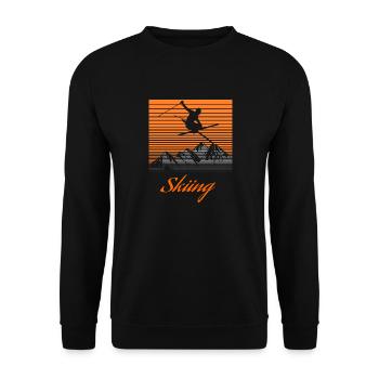 skier - Unisex Sweatshirt - black - Front - Alina (178cm) & Michal (187cm)