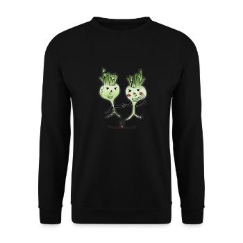 Dancing kohlrabis - Unisex Sweatshirt - black - Front - Alina (178cm) & Michal (187cm)