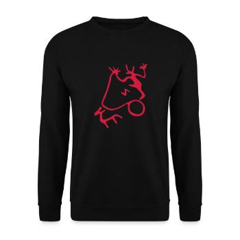 petroglyphe Thor in his goat drawn chariot - Sweat-shirt Unisexe - noir - Devant - Alina (178cm) & Michal (187cm)