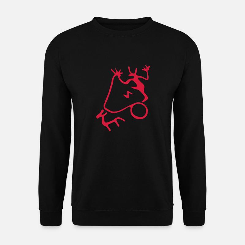 petroglyphe Thor in his goat drawn chariot - Unisex Pullover - Schwarz