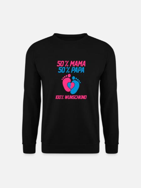 50 Prozent Mama 50 Prozent Papa - Unisex Pullover - Schwarz