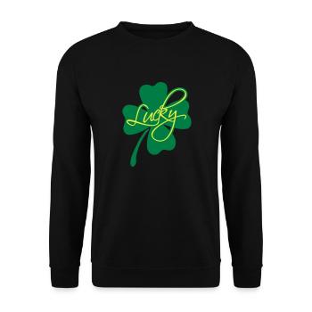 Lucky Shamrock - Sweat-shirt Unisexe - noir - Devant - Alina (178cm) & Michal (187cm)