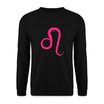 Löwe Leo Sternzeichen Design Symbol Rosa Pink - Unisex Pullover - Schwarz - Vorne - Alina (178cm) & Michal (187cm)