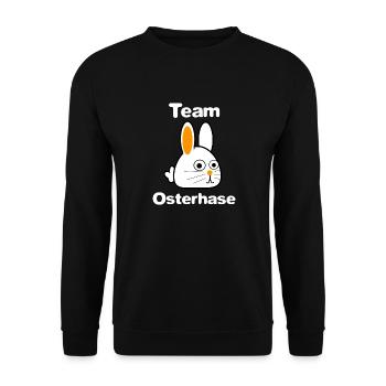 Team Osterhase - Ostern - Osterfeiertage - Hase - Unisex Pullover - Schwarz - Vorne - Alina (178cm) & Michal (187cm)