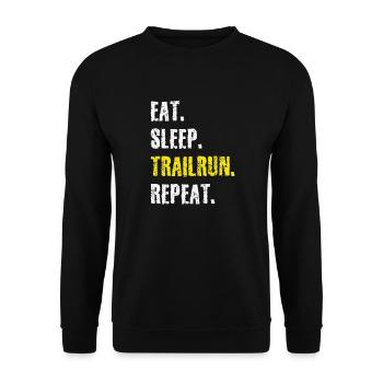 Trail Running Eat Sleep Traillauf Shirt Gift - Unisex Sweatshirt - black - Front - Alina (178cm) & Michal (187cm)
