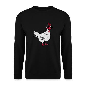 Chicken sunglasses cool - Unisex Sweatshirt - black - Front - Alina (178cm) & Michal (187cm)