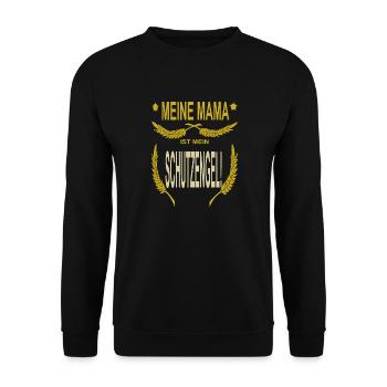 Mama ist Schutzengel Muttertag - Unisex Pullover - Schwarz - Vorne - Alina (178cm) & Michal (187cm)