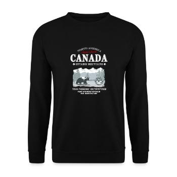 Canada - Grizzly Bear - Unisex Pullover - Schwarz - Vorne - Alina (178cm) & Michal (187cm)