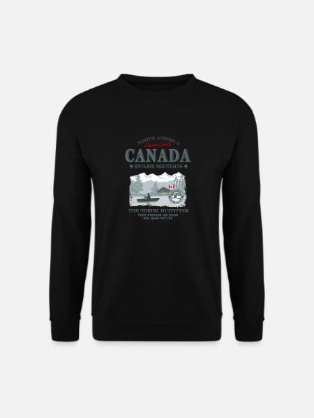 Canada - Fishing - Unisex Pullover - Schwarz