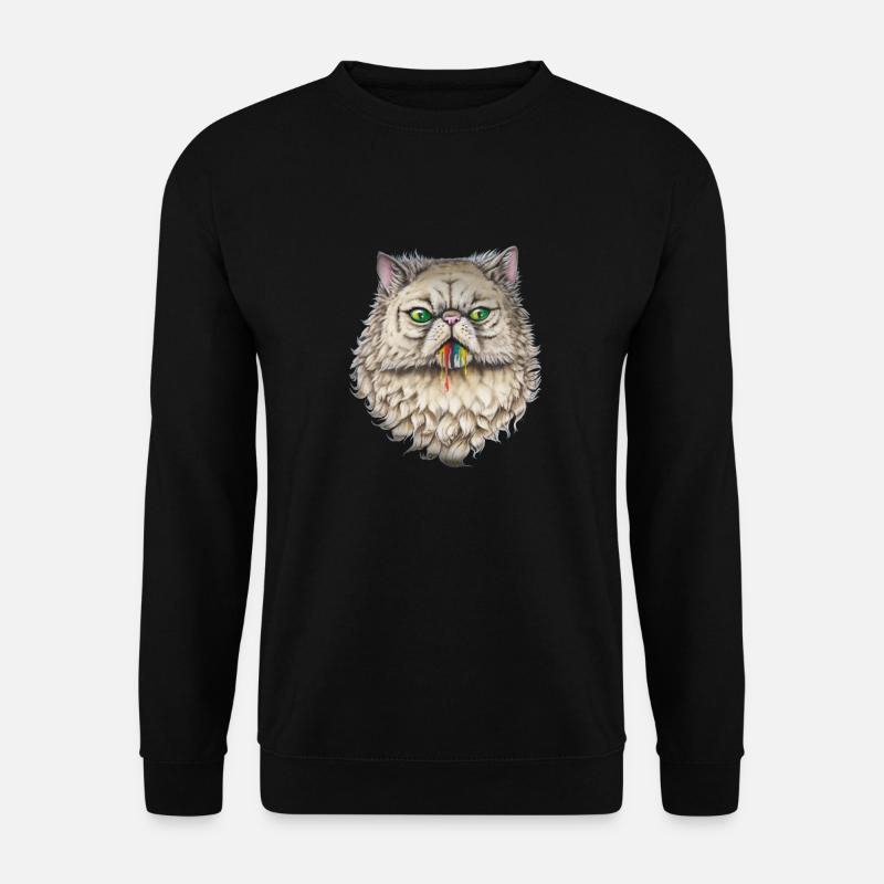 Taste the Rainbow cat - Unisex Pullover - Schwarz