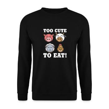 Trop mignon pour manger ! Droits des végétalien - Sweat-shirt Unisexe - noir - Devant - Alina (178cm) & Michal (187cm)