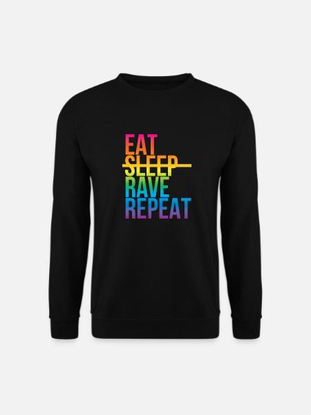 Rave - Eat sleep repeat3 - Unisex Pullover - Schwarz