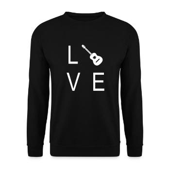 Guitar for musicians who love this instrument - Unisex Sweatshirt - black - Front - Alina (178cm) & Michal (187cm)
