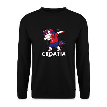 Unicorn Croatia Croatia unicorn Hravtska gift - Unisex Sweatshirt - black - Front - Alina (178cm) & Michal (187cm)