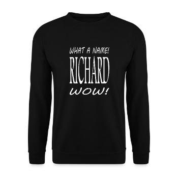 Richard ist mein Name - Unisex Pullover - Schwarz - Vorne - Alina (178cm) & Michal (187cm)