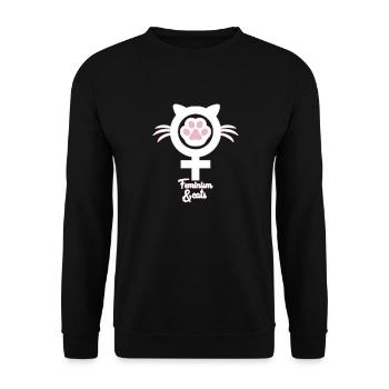 Feminism Cats - Unisex Sweatshirt - black - Front - Alina (178cm) & Michal (187cm)