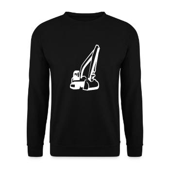 Bagger, Baumaschine, Baggerfahrer, - Unisex Pullover - Schwarz - Vorne - Alina (178cm) & Michal (187cm)