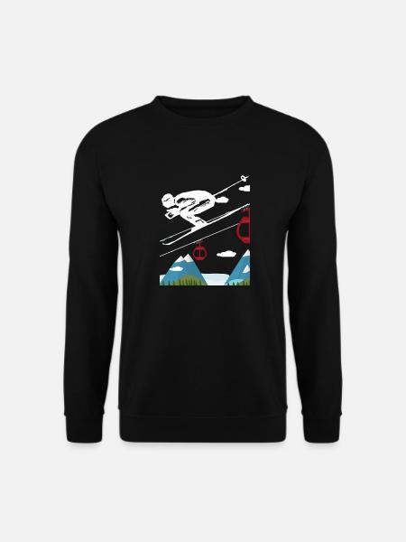 Ski Skiurlaub Ski fahren - Unisex Pullover - Schwarz