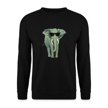 Éléphant avec lunettes de soleil - Sweat-shirt Unisexe - noir - Devant - Alina (178cm) & Michal (187cm)