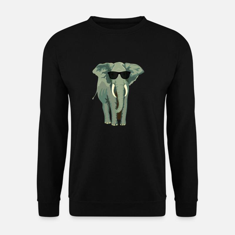 Elephant with sunglass - Unisex Pullover - Schwarz