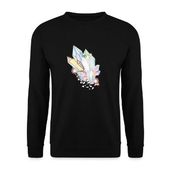 iridescent crystals with elven wings and stars - Unisex Sweatshirt - black - Front - Alina (178cm) & Michal (187cm)