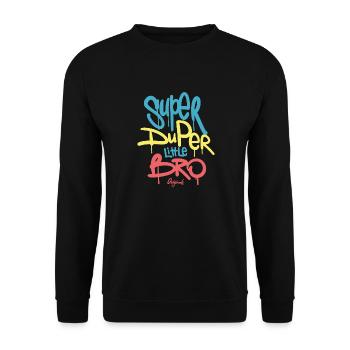 Super duper little bro originals gift idea - Unisex Sweatshirt - black - Front - Alina (178cm) & Michal (187cm)