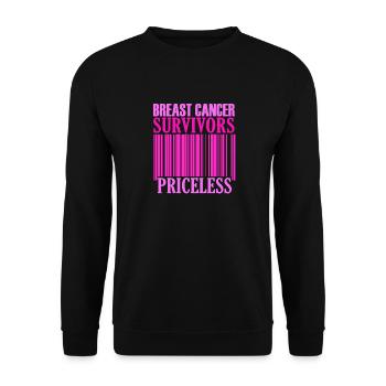 Unbezahlbares Brustkrebsbewusstsein - Unisex Pullover - Schwarz - Vorne - Alina (178cm) & Michal (187cm)
