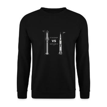Spacex Starship vs Nasa saturn taille V. - Sweat-shirt Unisexe - noir - Devant - Alina (178cm) & Michal (187cm)