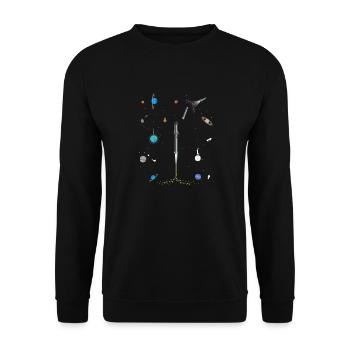 Un modèle Space-x explosion dans l'espace - Sweat-shirt Unisexe - noir - Devant - Alina (178cm) & Michal (187cm)