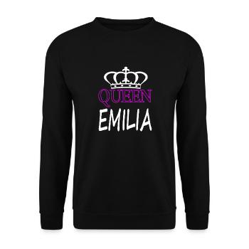 my name is Emilia Queen Emilia call me Emilia - Unisex Sweatshirt - black - Front - Alina (178cm) & Michal (187cm)