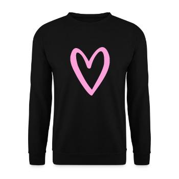 Cadeau rose coeur Saint Valentin - Sweat-shirt Unisexe - noir - Devant - Alina (178cm) & Michal (187cm)