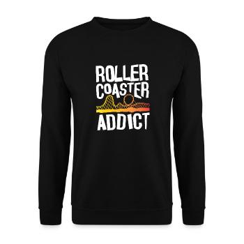 Roller Coaster Addict - Unisex Pullover - Schwarz - Vorne - Alina (178cm) & Michal (187cm)