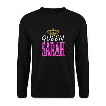 je m’appelle Sarah Sarah nom de fille cadeau - Sweat-shirt Unisexe - noir - Devant - Alina (178cm) & Michal (187cm)