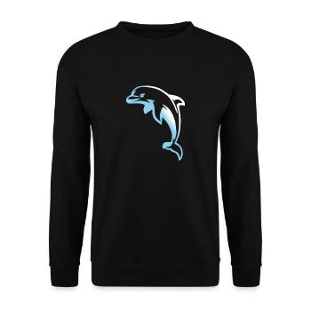 Delfin Show Delphin intelligenter Fisch Geschenk - Unisex Pullover - Schwarz - Vorne - Alina (178cm) & Michal (187cm)