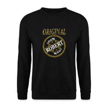 Ich heiße Robert Original 100% Robert Geschenk - Unisex Pullover - Schwarz - Vorne - Alina (178cm) & Michal (187cm)