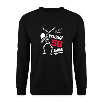 Geburtstag Knackige Jahre Happy Birthday 50 - Unisex Pullover - Schwarz - Vorne - Alina (178cm) & Michal (187cm)