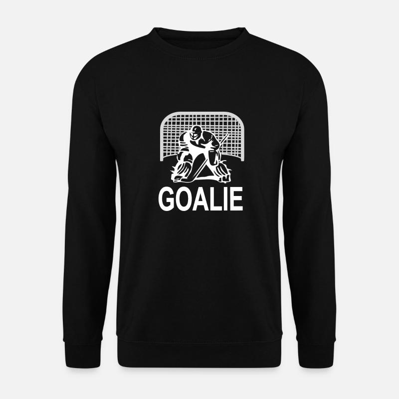 Eishockey spielen Eishockeytorwart Goalie Geschenk - Unisex Pullover - Schwarz