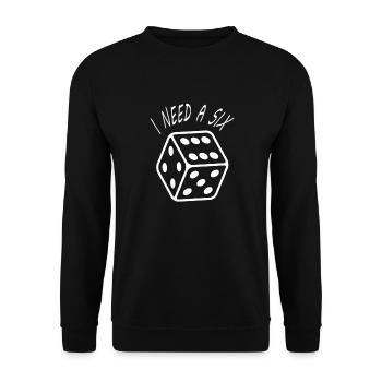 I need a Six Number 6 Cube 6 Gift - Unisex Sweatshirt - black - Front - Alina (178cm) & Michal (187cm)