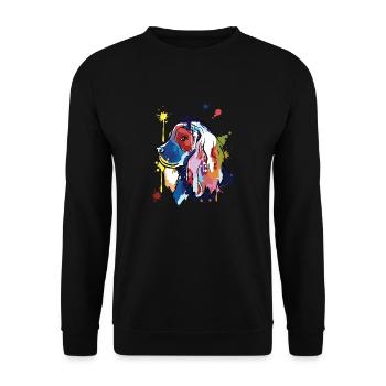 Cocker spaniel - bunte Illustration - Unisex Pullover - Schwarz - Vorne - Alina (178cm) & Michal (187cm)